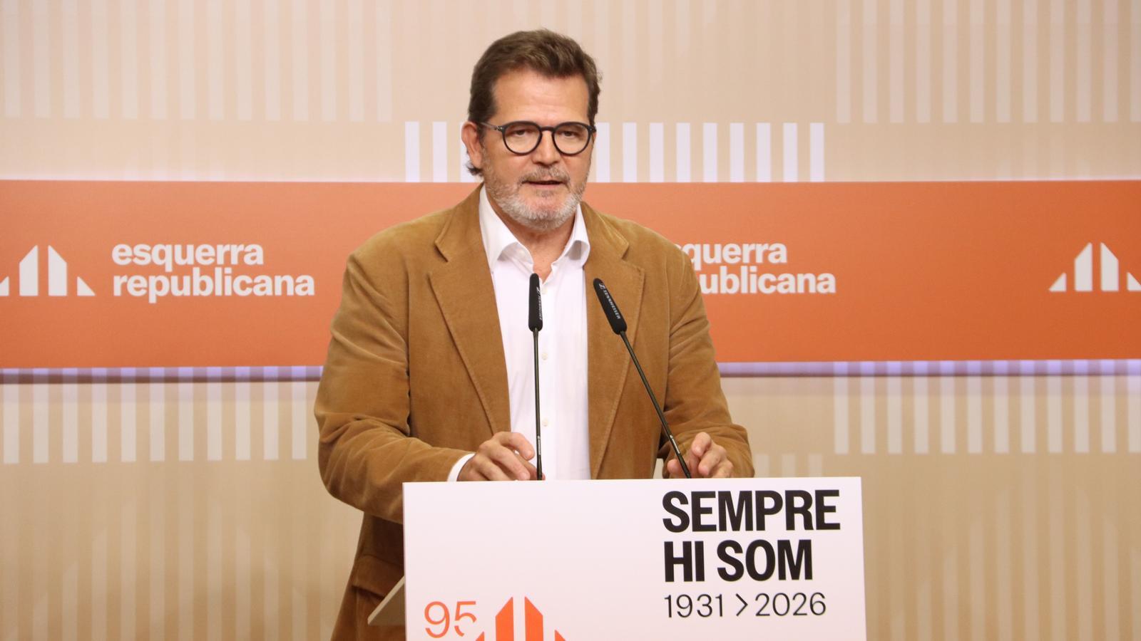 The spokesperson of ERC, Isaac Albert, this Monday in press conference