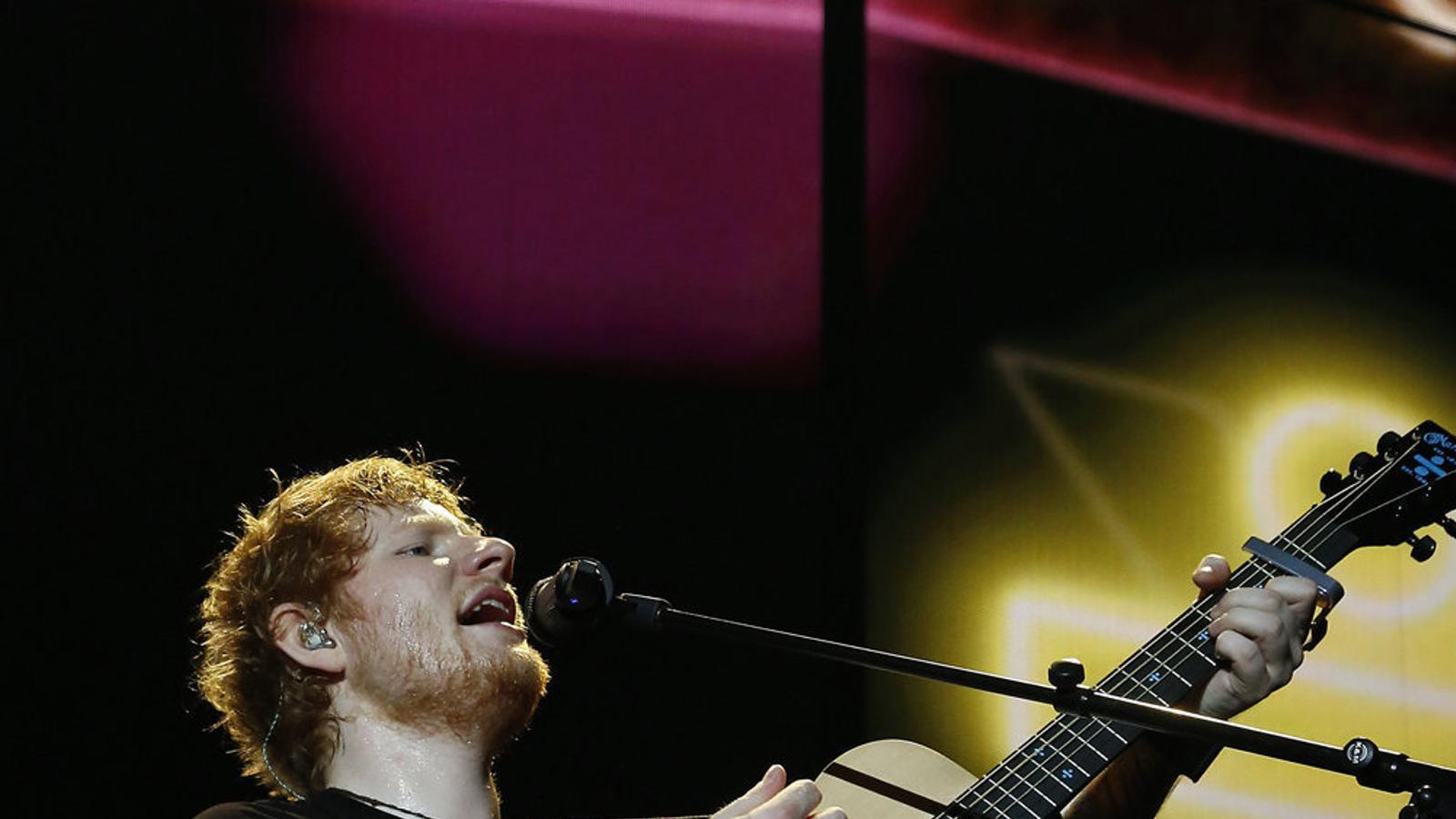 El britànic Ed Sheeran ahir al Palau Sant Jordi.