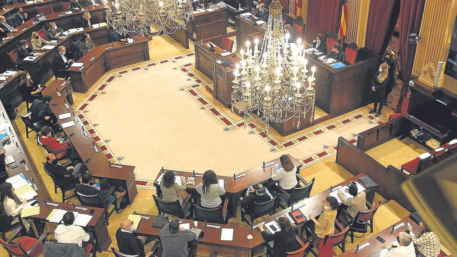 Sala de plens del Parlament de les Illes Balears.