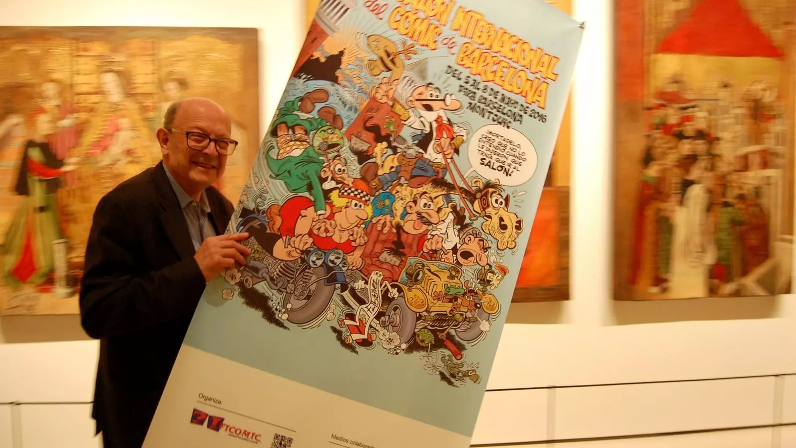 Francisco Ibáñez en la presentació del seu cartell per al Saló del Còmic