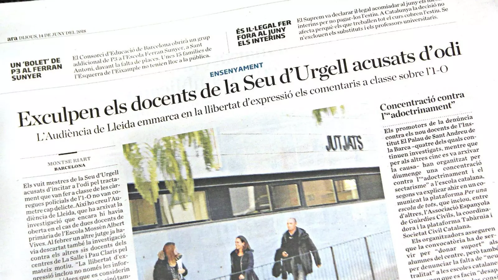 L'anàlisi d'Antoni Bassas: 'El cas dels mestres de la Seu indica el camí de la justícia'
