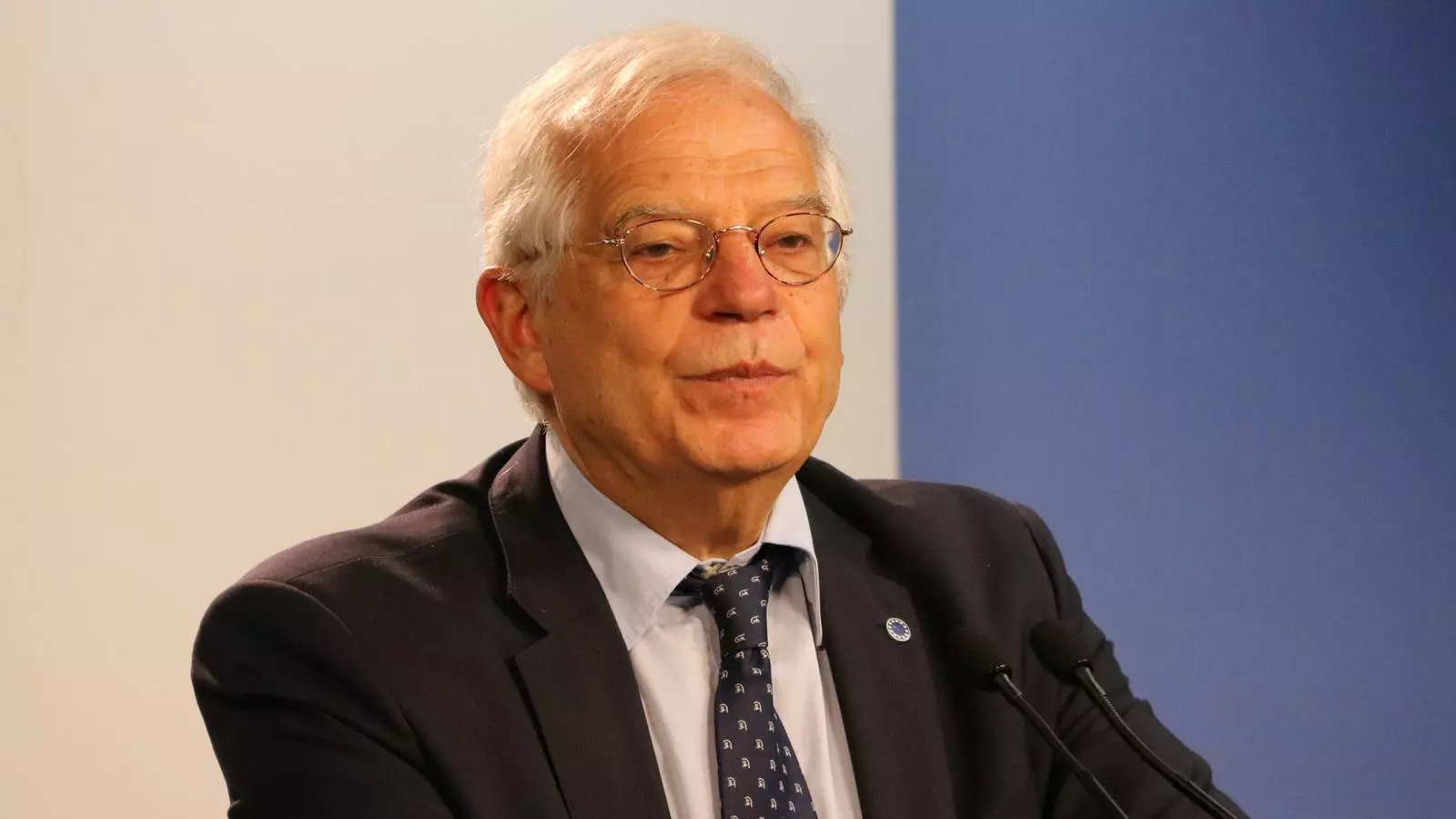 El ministre d'Exteriors, Josep Borrell, durant una roda de premsa a Brussel·les en una imatge d'arxiu