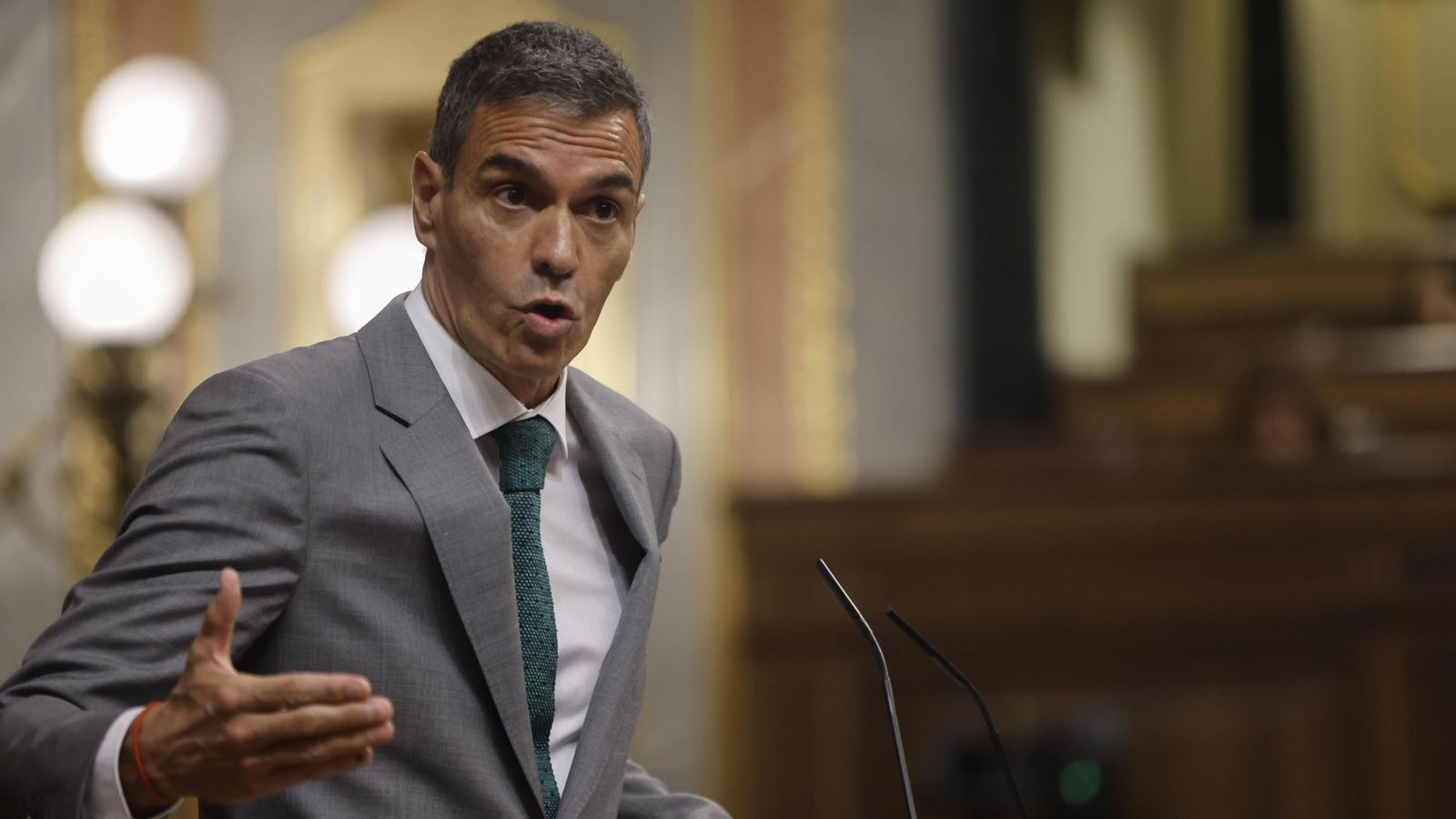 The Spanish president, Pedro Sánchez, this Thursday at the Congress of Deputies