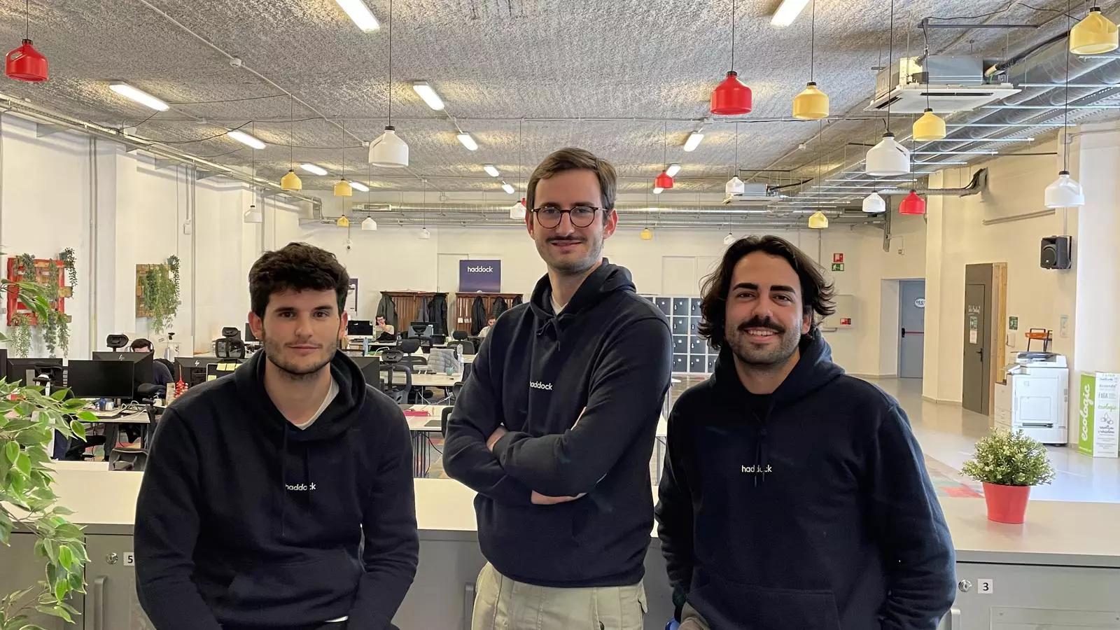 Els fundadors de Haddock, Pol Rosell, Carlos Marchal i Andreu Navarro.
