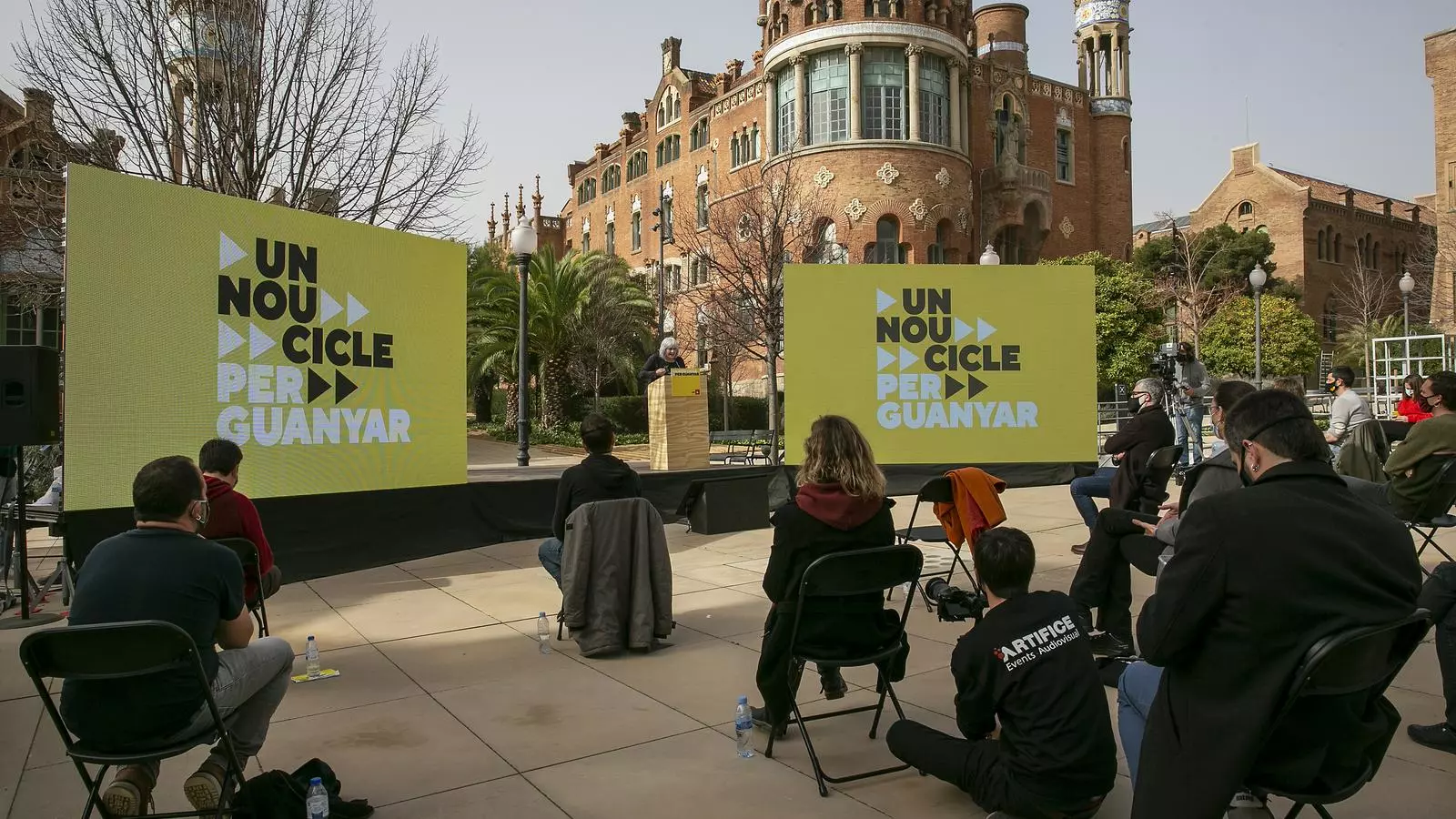 Acte central de campanya de la CUP al recinte modernista de l'Hospital de Sant Pau