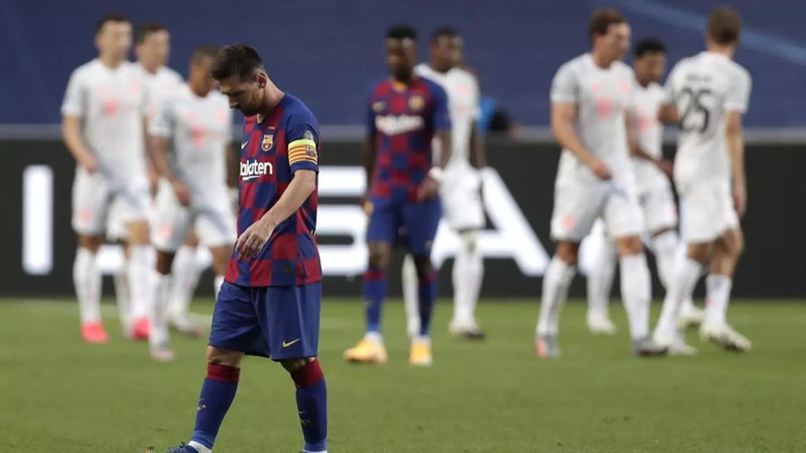 Messi, trist contra el Bayern