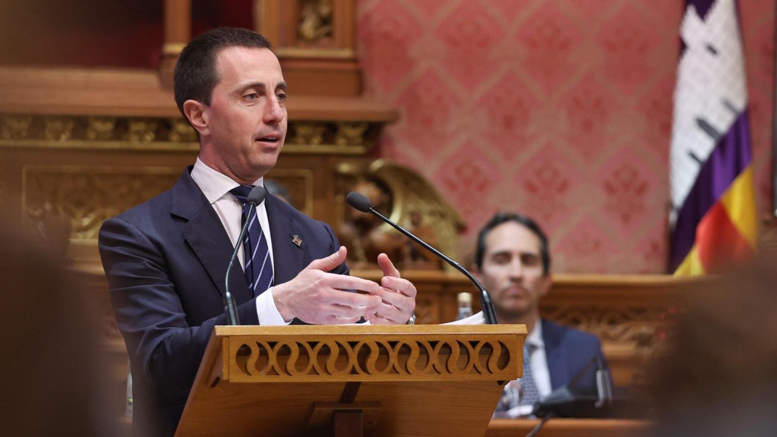 Llorenç Galmés durante el debate de política general del Consell de Mallorca.