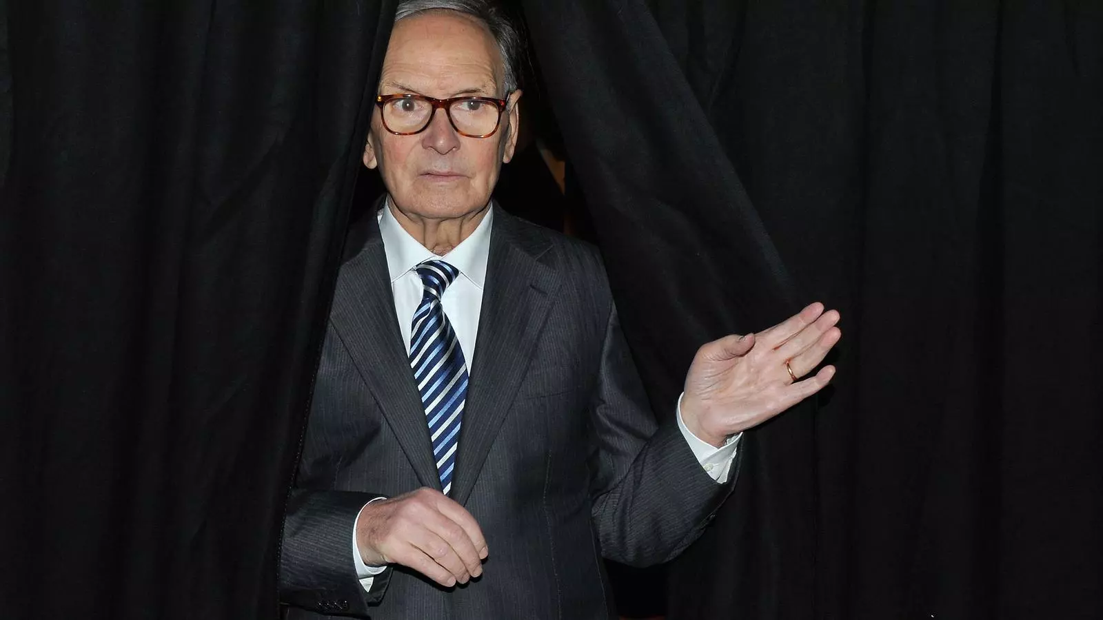 El compositor i director d'orquestra Ennio Morricone al 5è Festival Internacional de Cinema de Roma el novembre de 2010