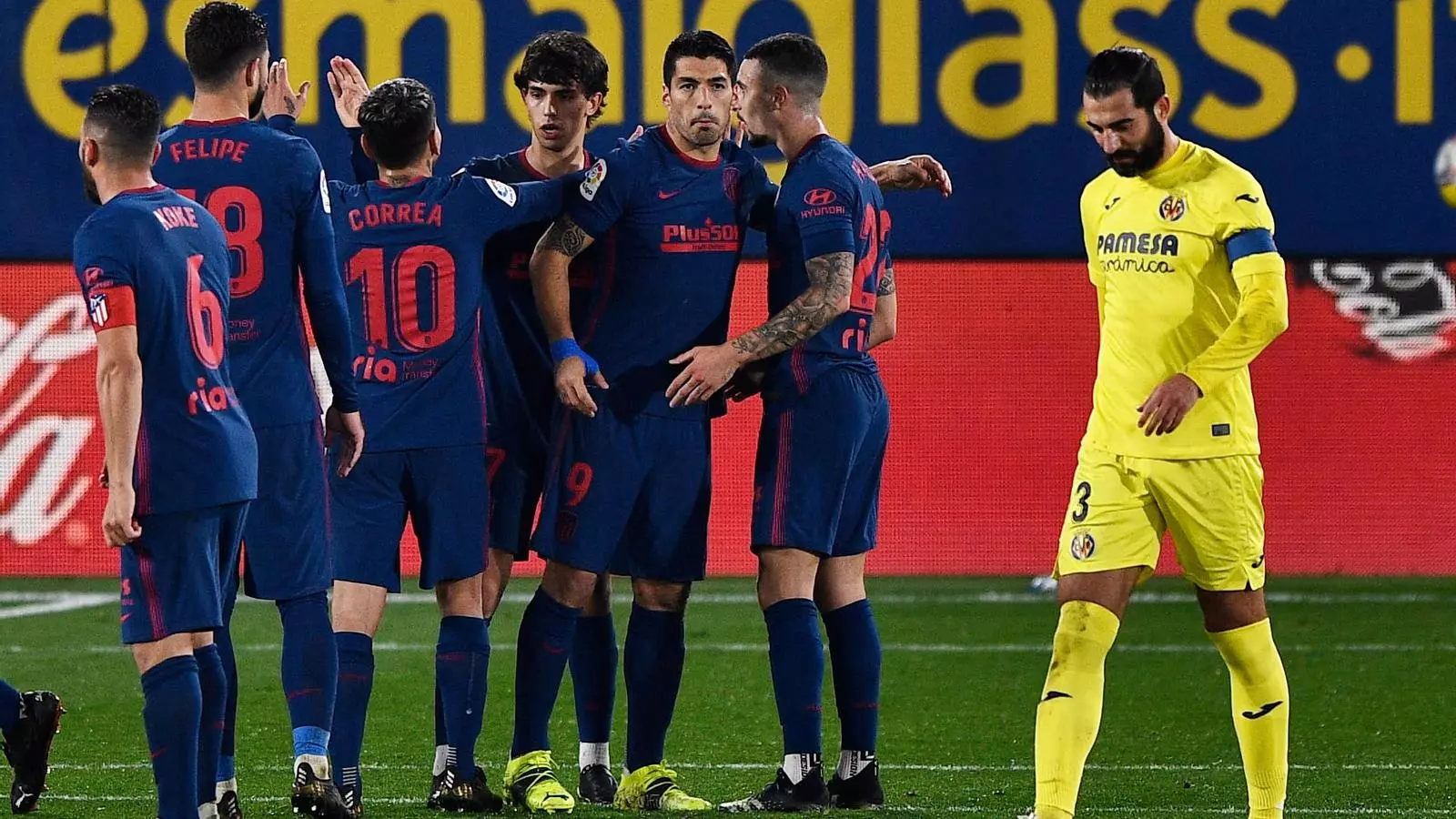 Els jugadors de l'Atlètic de Madrid celebrant el gol de Joao Félix