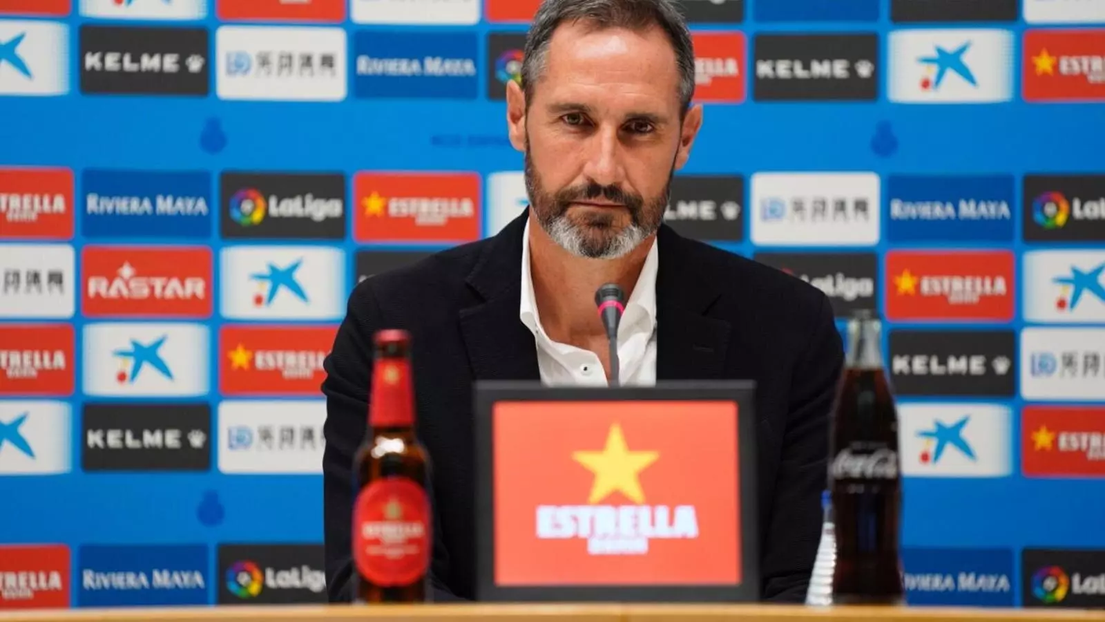 Vicente Moreno, durant la seva presentació com a entrenador de l'Espanyol