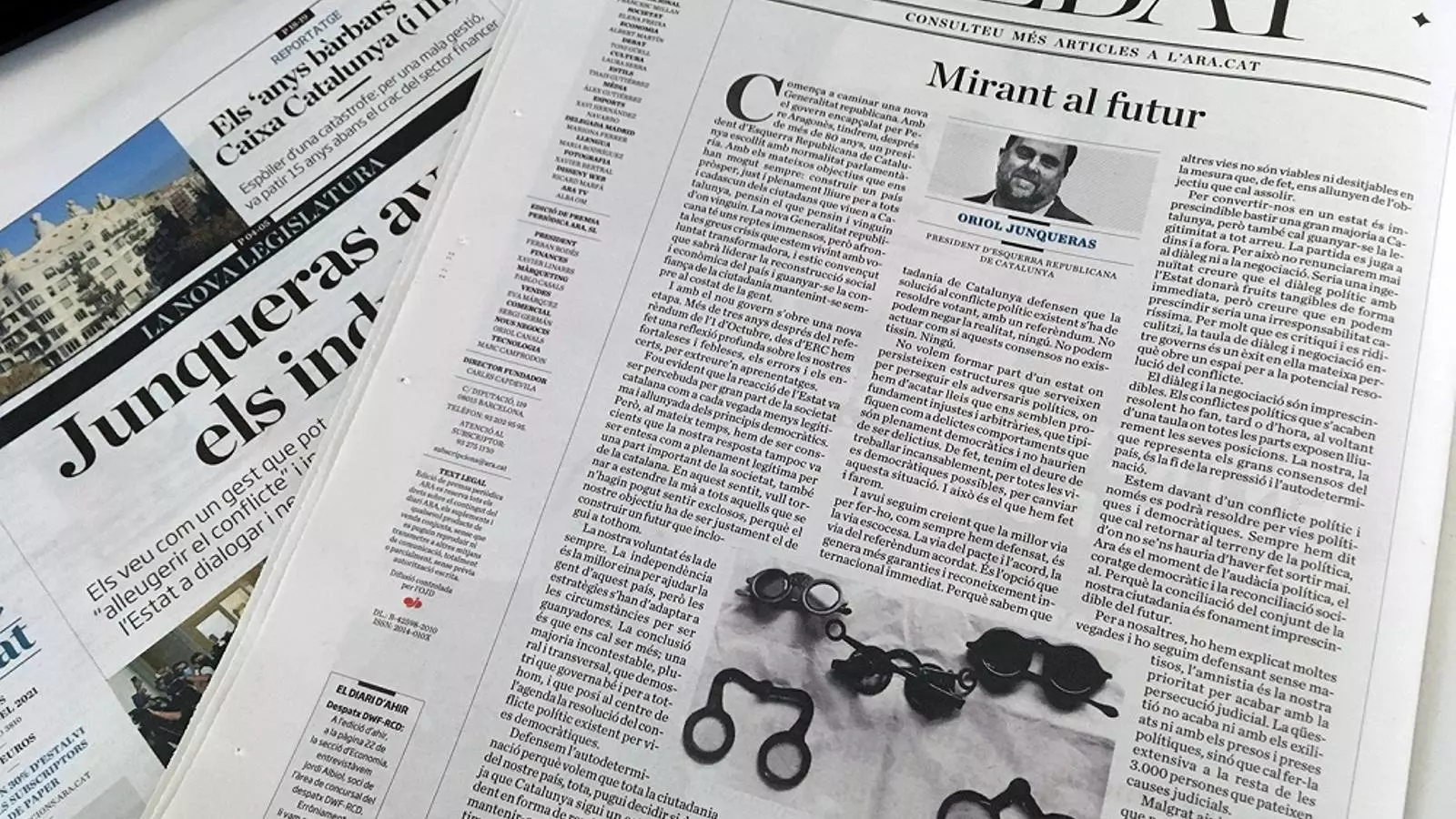 L'article d'Oriol Junqueras a l'edició de l'ARA de dimarts 8 de juny.
