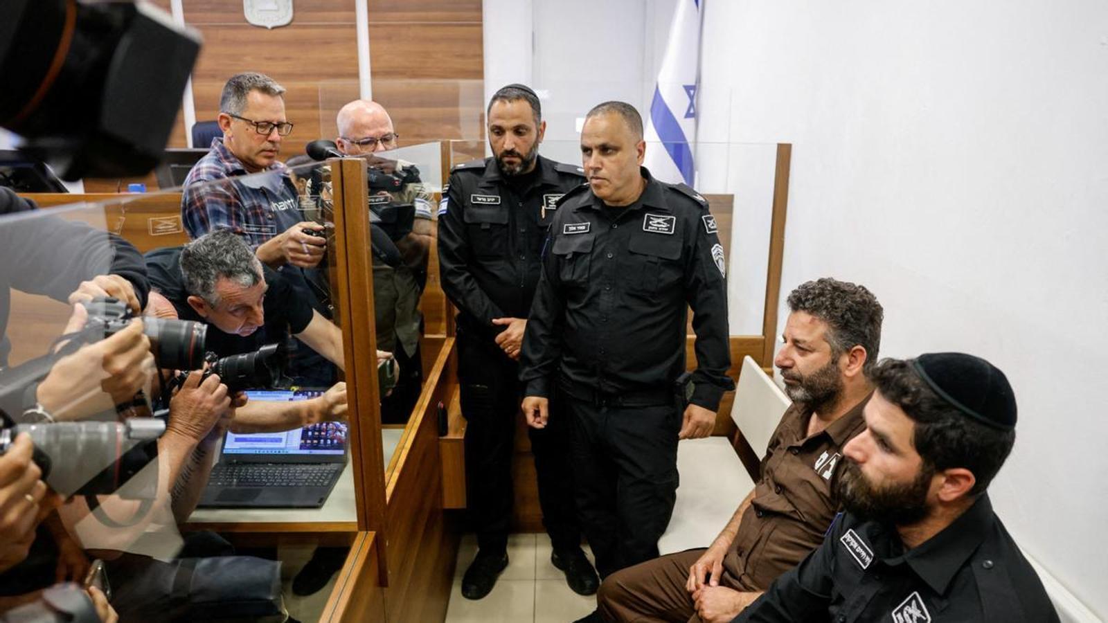 Activist Saif Abukeshek, a member of the Freedom Flotilla, during the court hearing in Israel to extend detention.