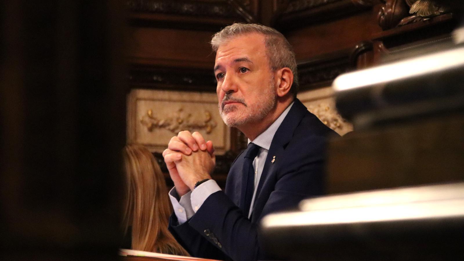 The mayor of Barcelona, Jaume Collboni, during the October plenary session.
