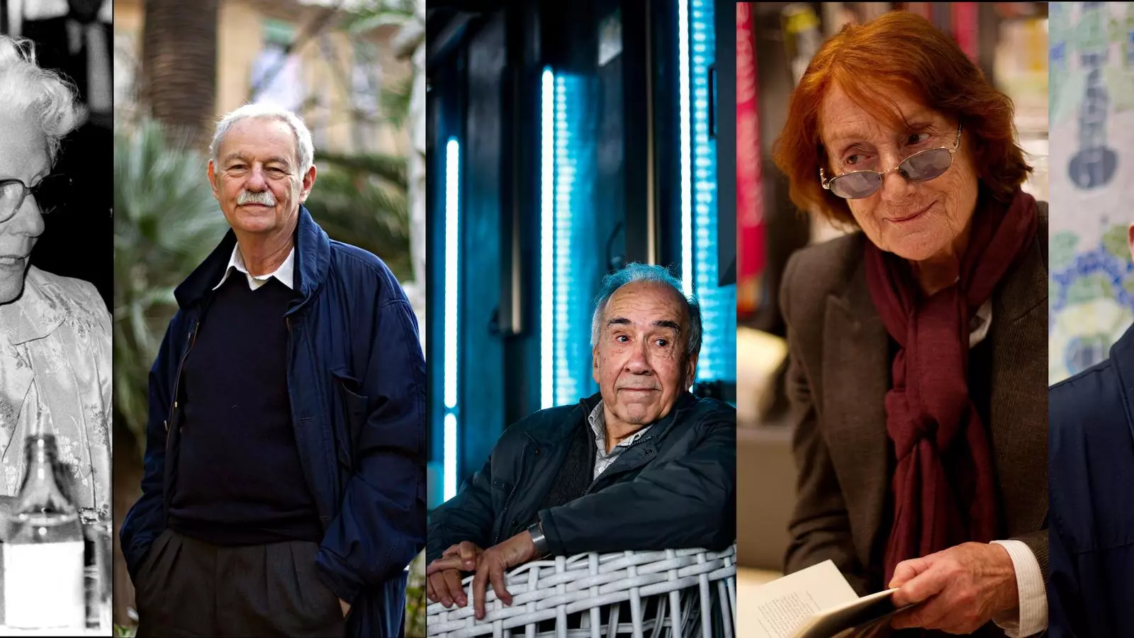 Mercè Rodoreda, Eduardo mendoza, Joan Margarit, Rosa Regàs i Carlos Ruiz Zafón en imatges d'arxiu de l'ARA