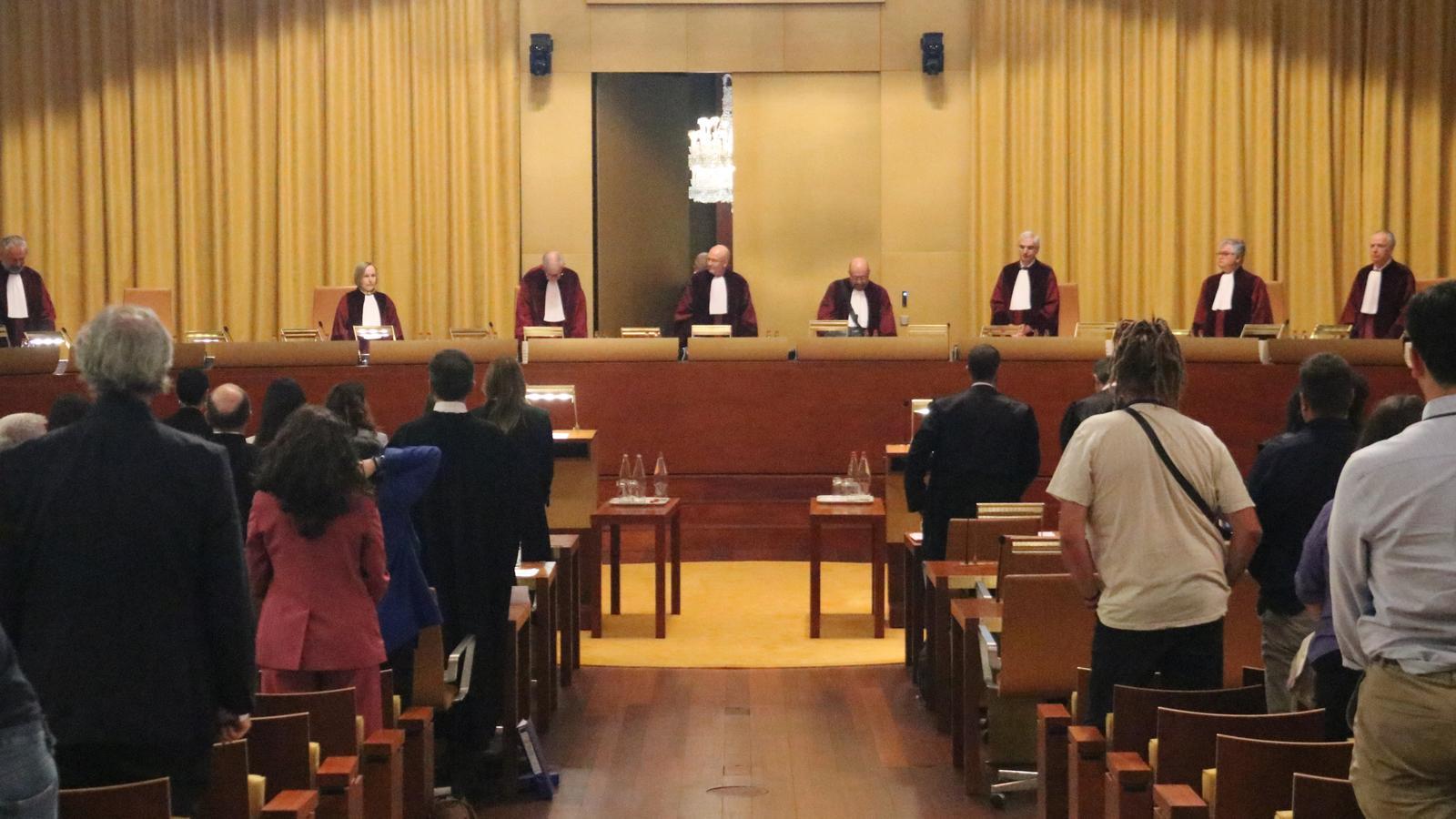 The Court of Justice of the European Union (CJEU) in the hearing on the preliminary rulings of the National Court on the application of the amnesty law in the CDR terrorism case.
