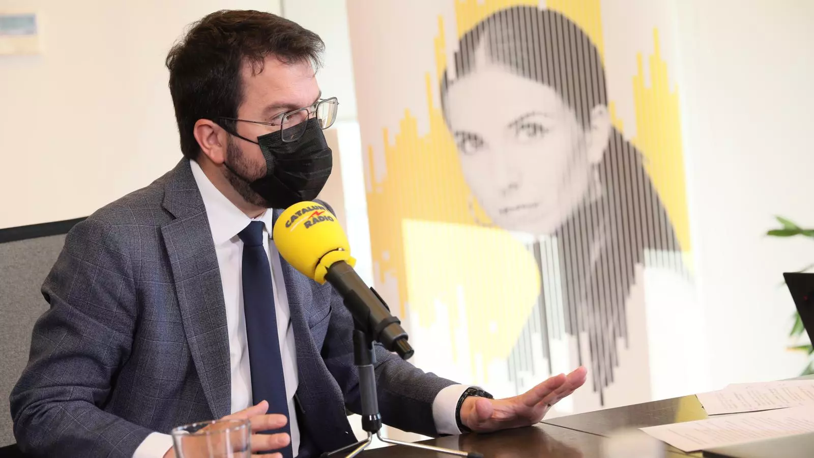 El president de la Generalitat, Pere Aragonès, aquest dimecres des del Centre Cultural Blanquerna.
