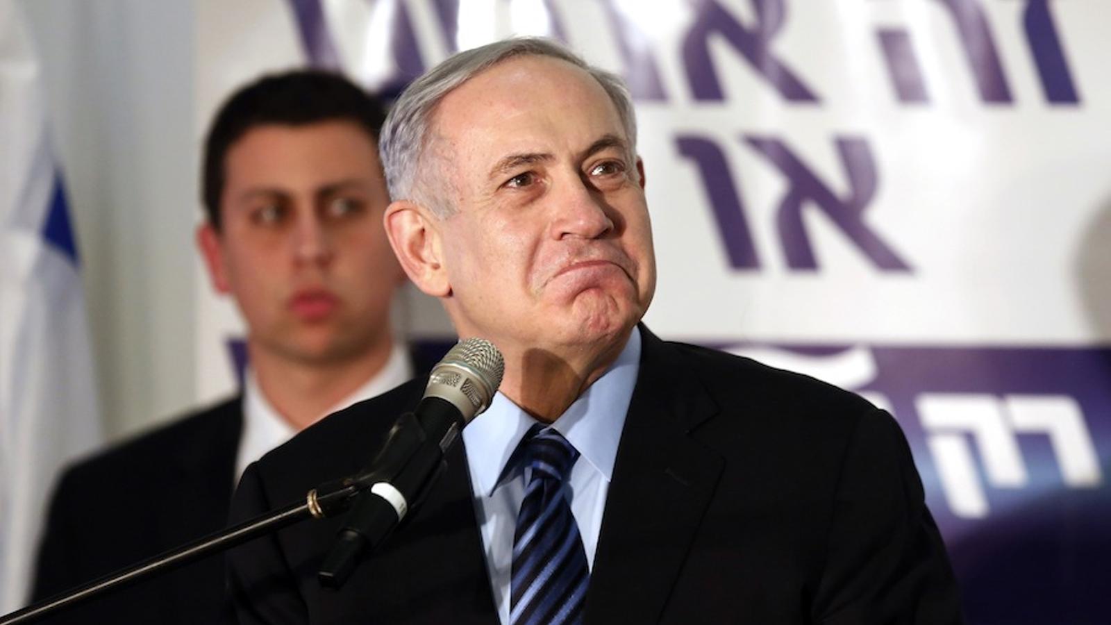 El primer ministre israelià, Benjamin Netanyahu, en un acte electoral. NIR ELIAS / REUTERS
