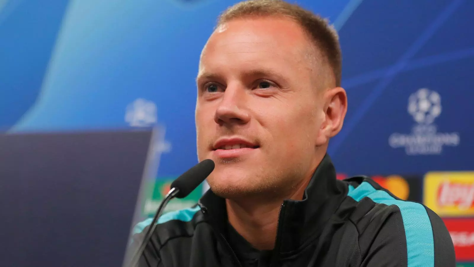 Marc-André ter Stegen en la roda de premsa prèvia al duel contra el Borussia Dortmund