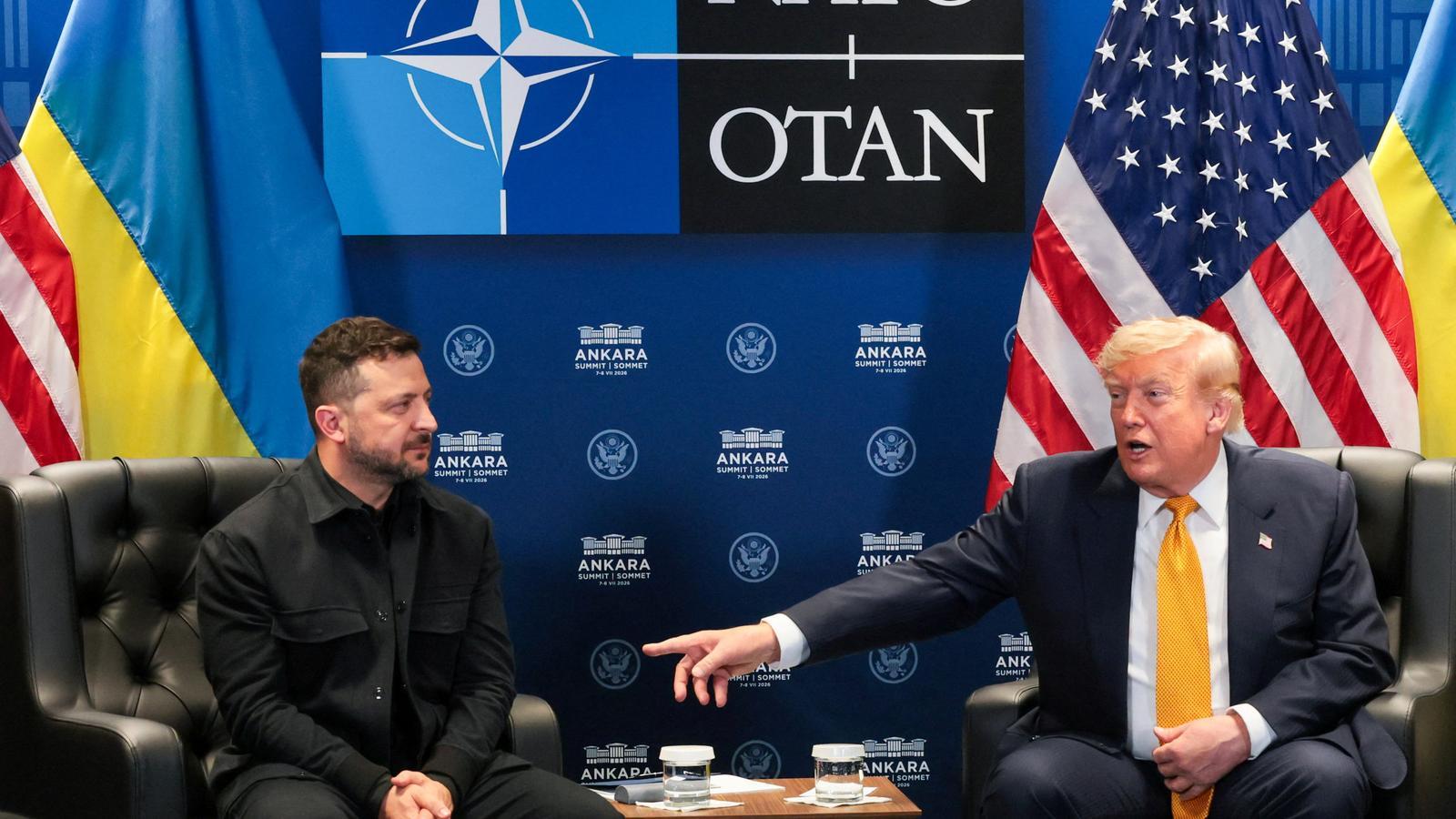 Trump y Zelenski en una comparecencia conjunta en la cumbre de la OTAN.