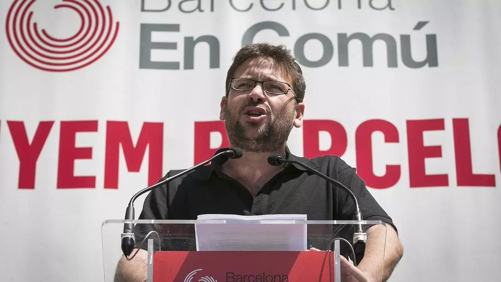 Albano Dante, dissabte en el míting de Barcelona en Comú, en què va fer de teloner de Pablo Iglesias / ARA