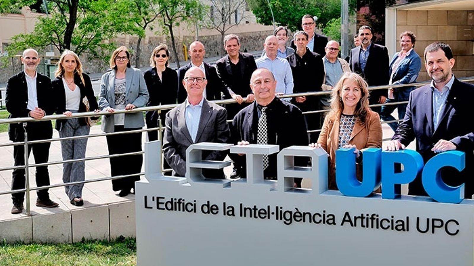 Representatives of the Generalitat and of the UPC at the presentation of LEIA UPC
