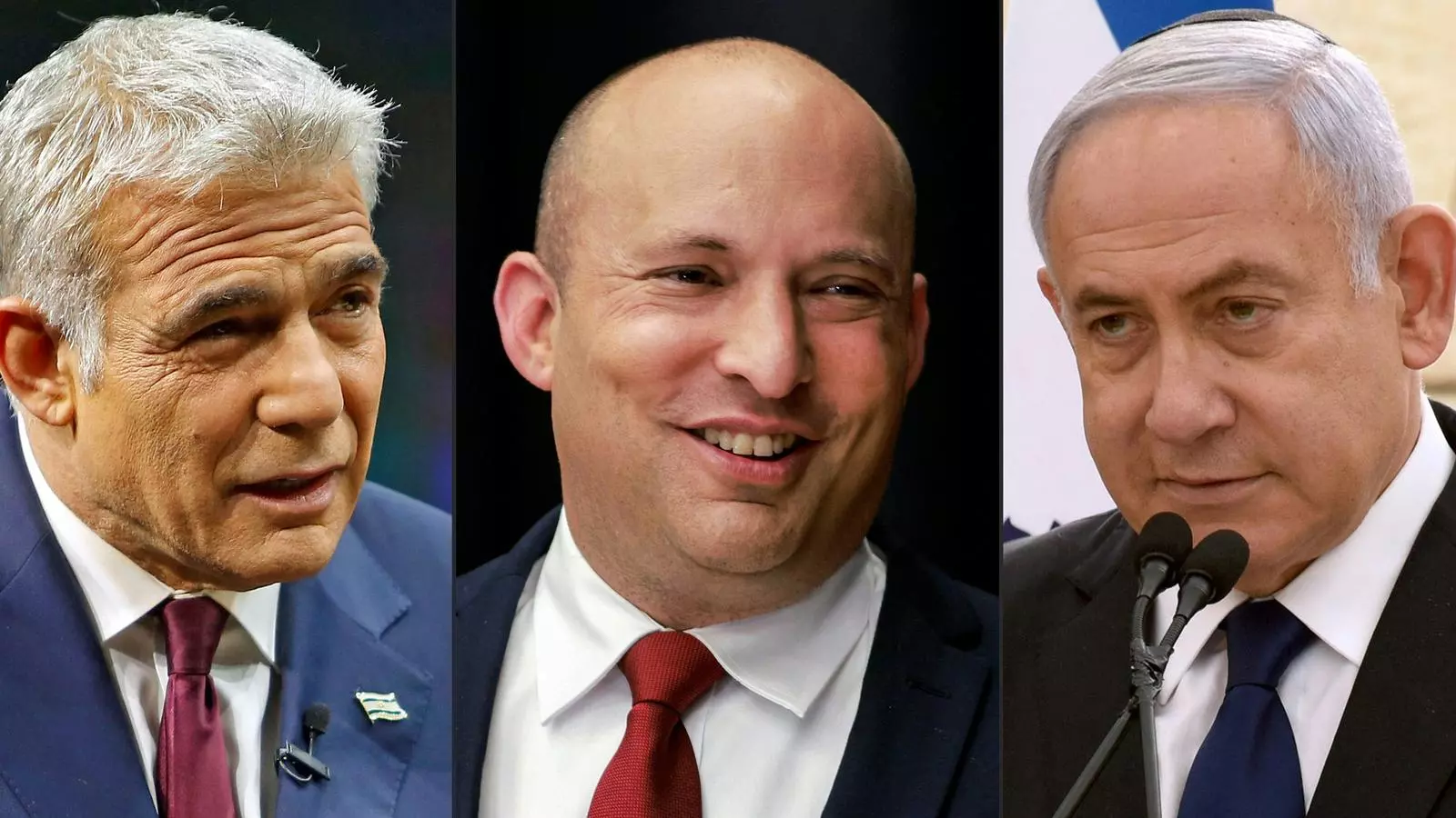 Yair Lapid, Naftali Bennet i Benjamin Netanyahu.