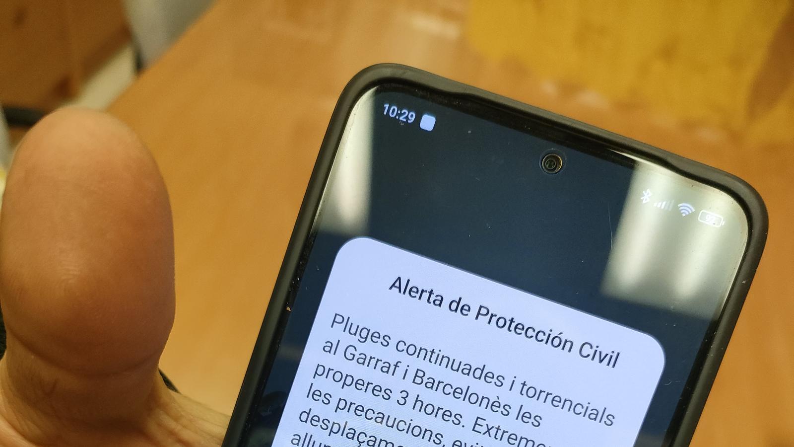 Civil Protection alert to mobile phones in Baix Llobregat