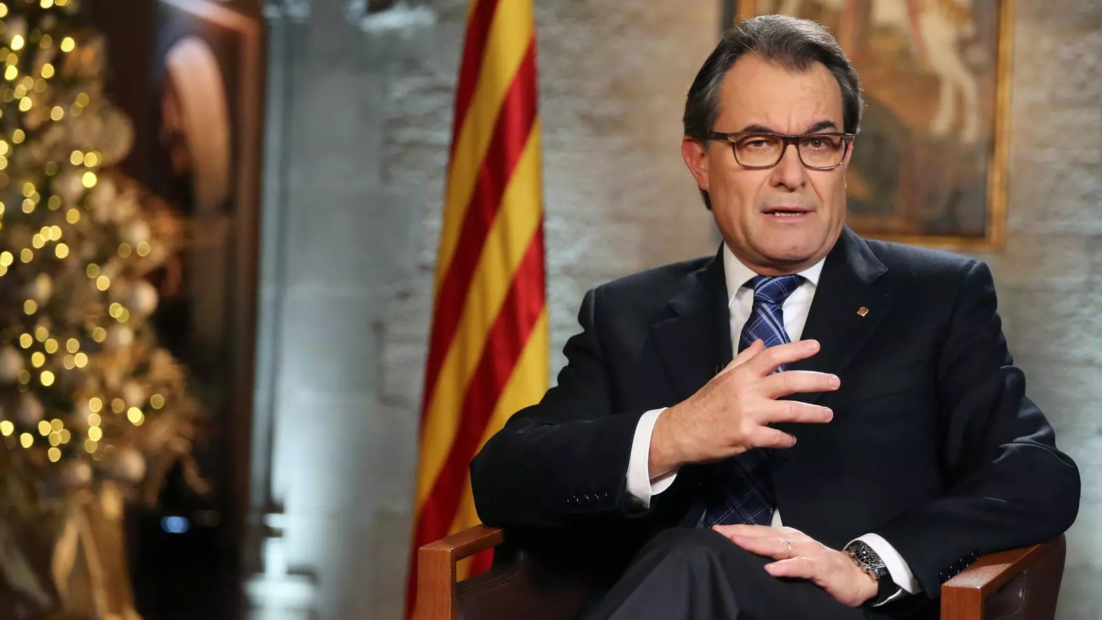 Artur Mas, durant el discurs de cap d'any / ARA