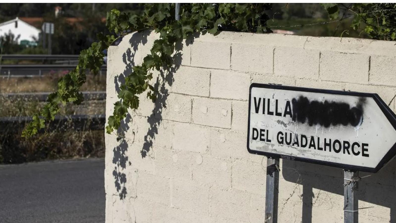 The sign for the town of Villafranco de Guadalhorce in Malaga