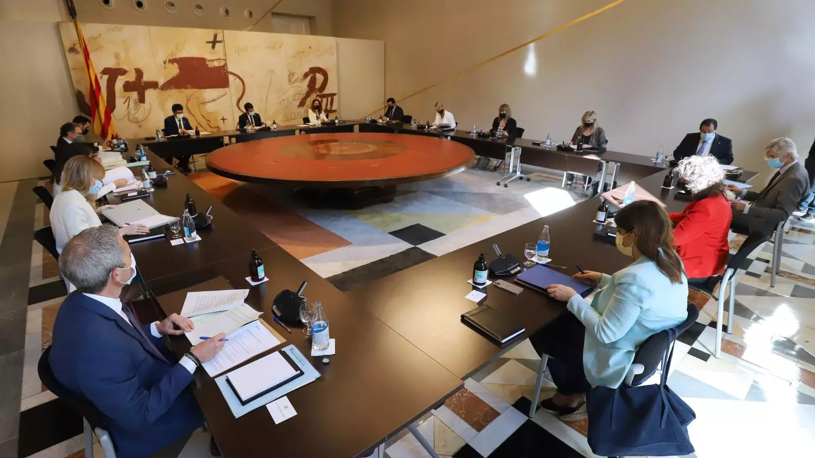 Imatge de la reunió del consell executiu, presidit per Pere Aragonès, de dimarts passat