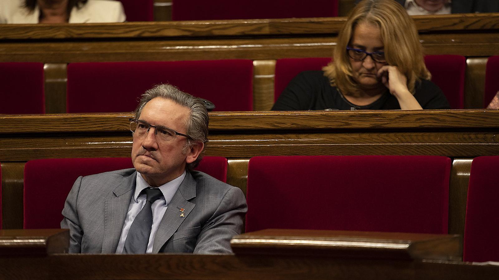The former minister of Junts Jaume Giró in Parliament.