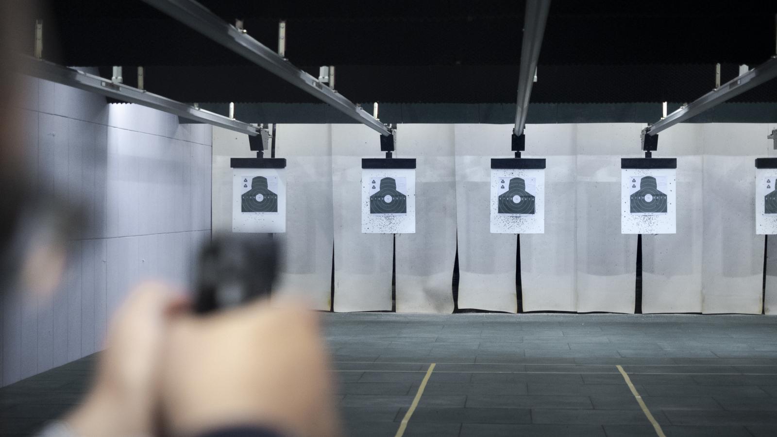 A person shoots a silhouette.