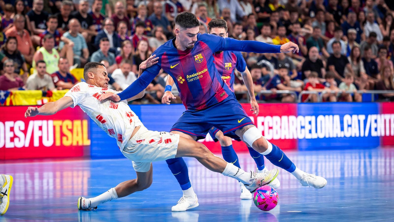 Partido entre el Barça y ElPozo en el Palau Blaugrana