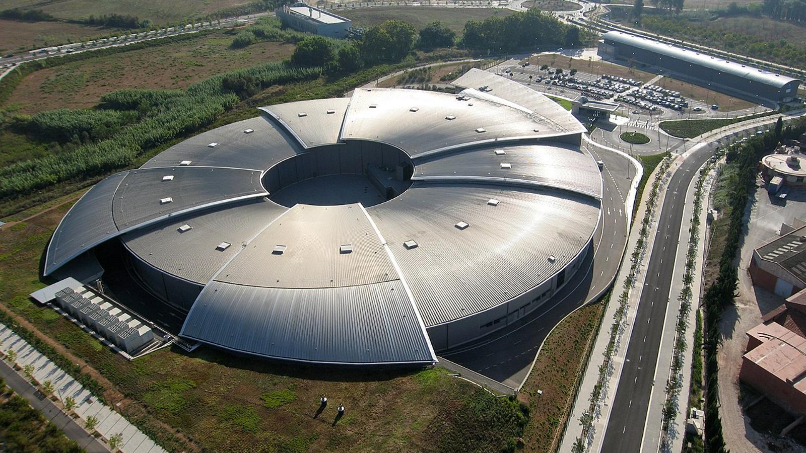 Aerial image of the synchrotron building