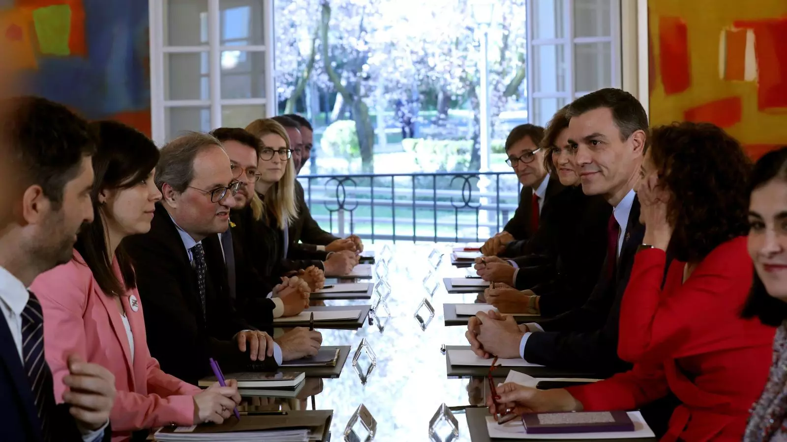 Primera reunió de la taula de diàleg entre els governs de Quim Torra i Pedro Sánchez, el passat mes de febrer