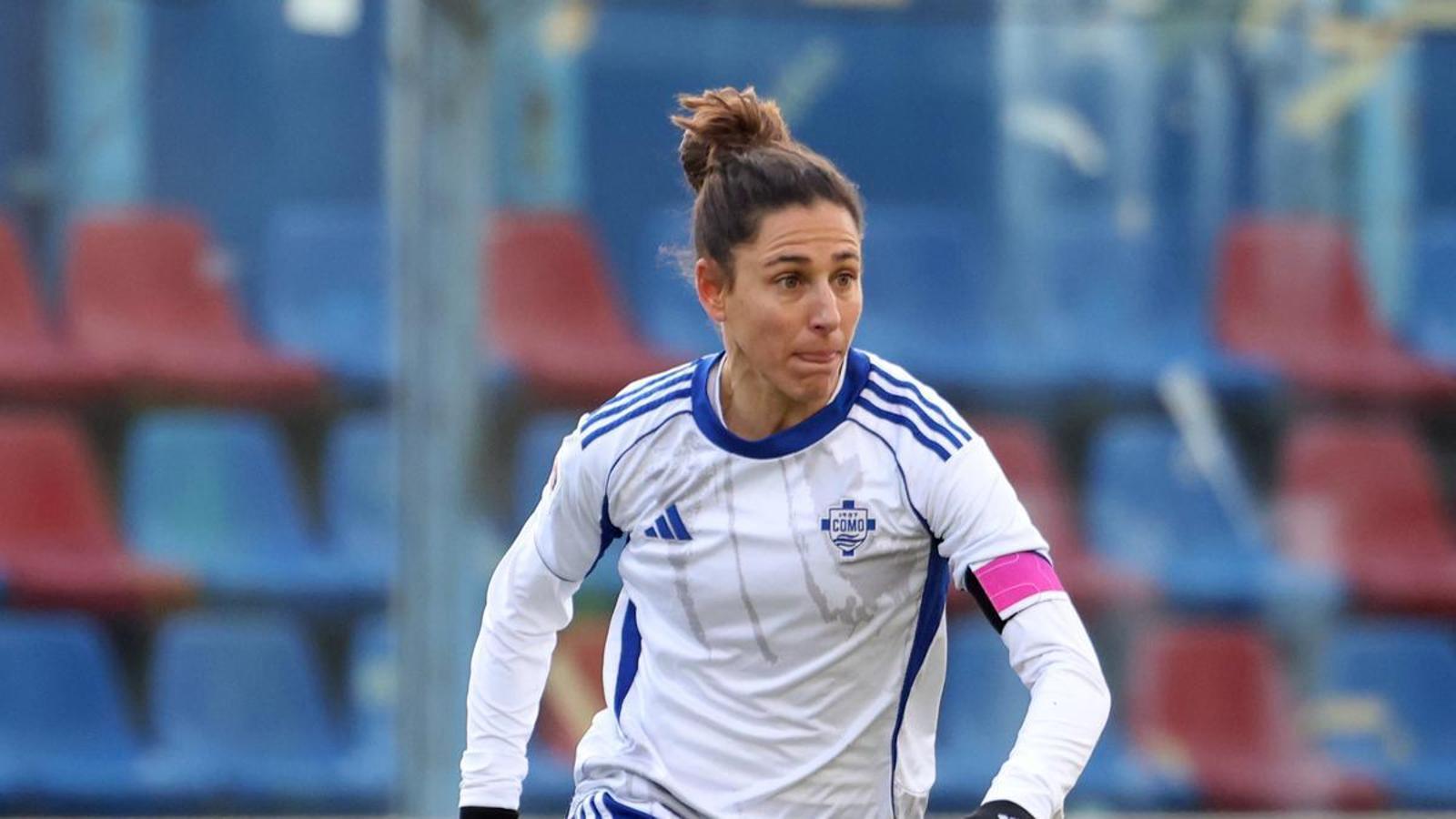 Vero Boquete en un partido con el Como 1907