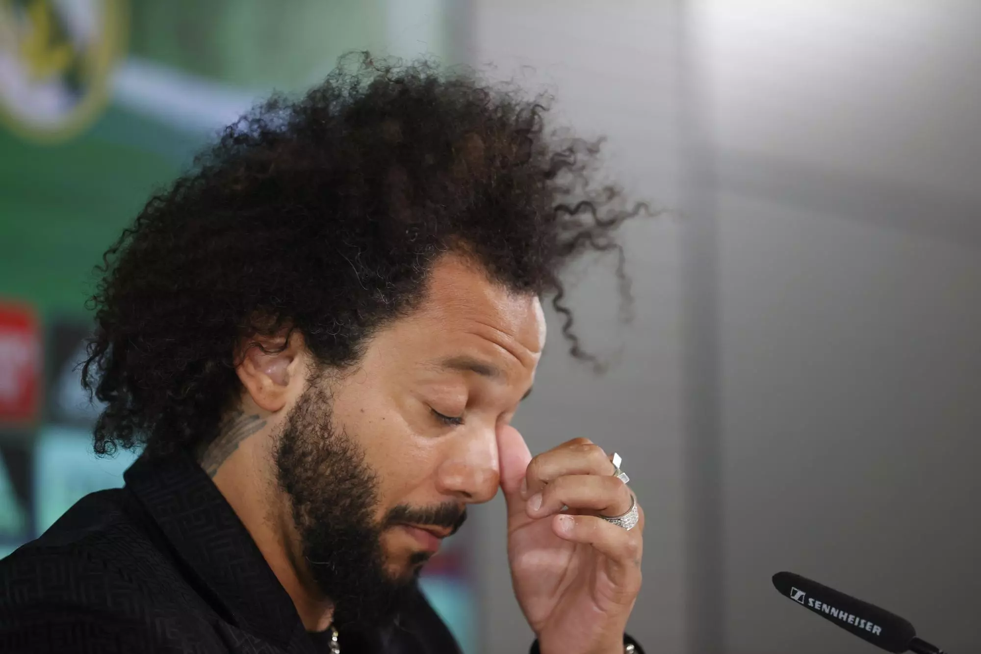 Marcelo, emocionat, en la roda de premsa del seu comiat