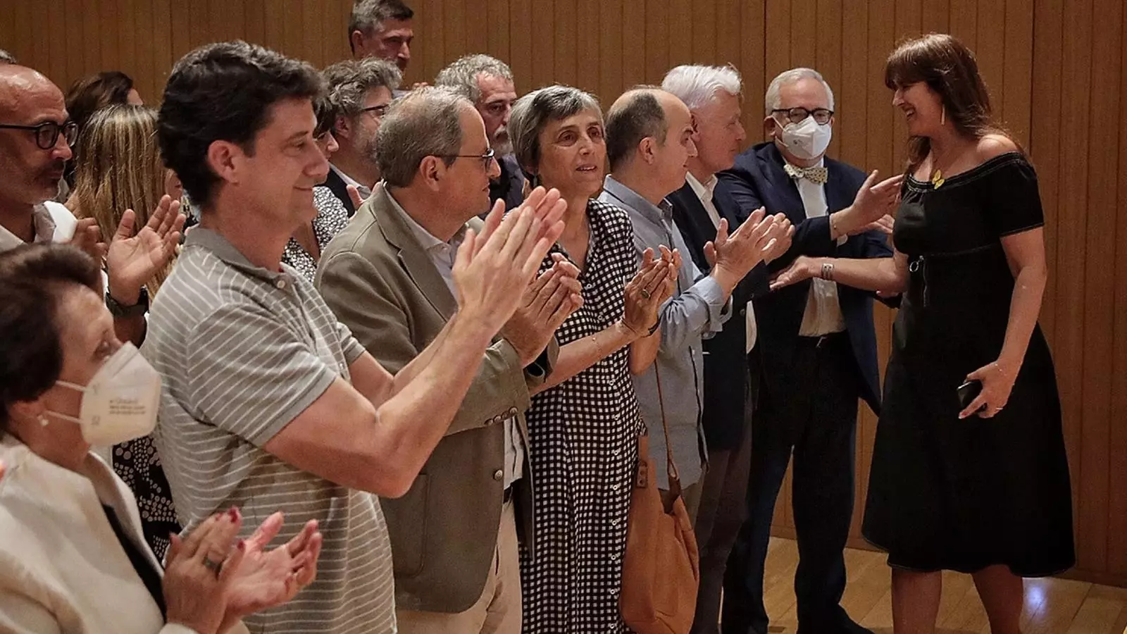 La president del Parlament, Laura Borràs, en l'acte de suport d'aquest dissabte a l'Ateneu Barcelonès.
