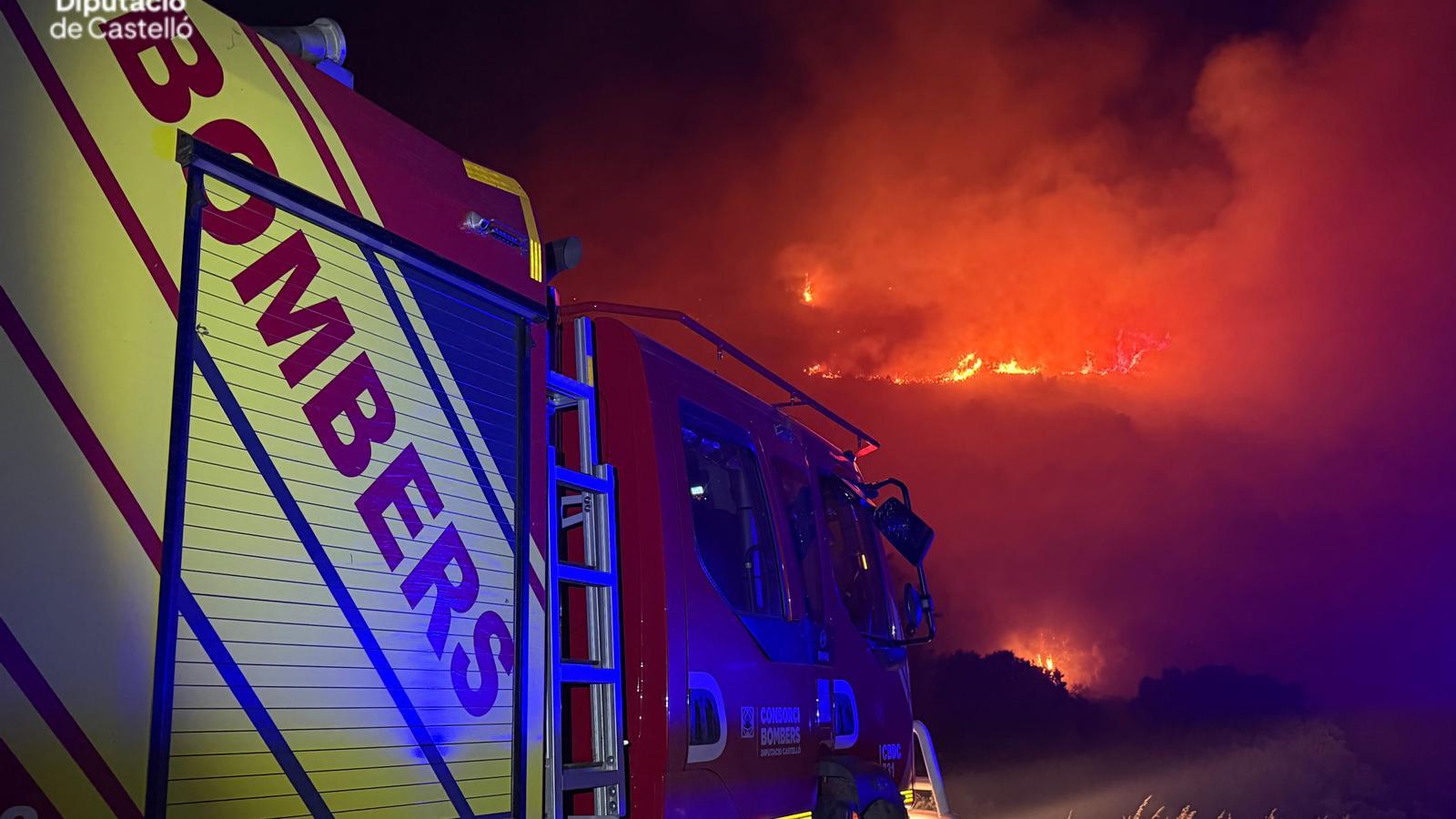 The firefighters working on one of the fires.