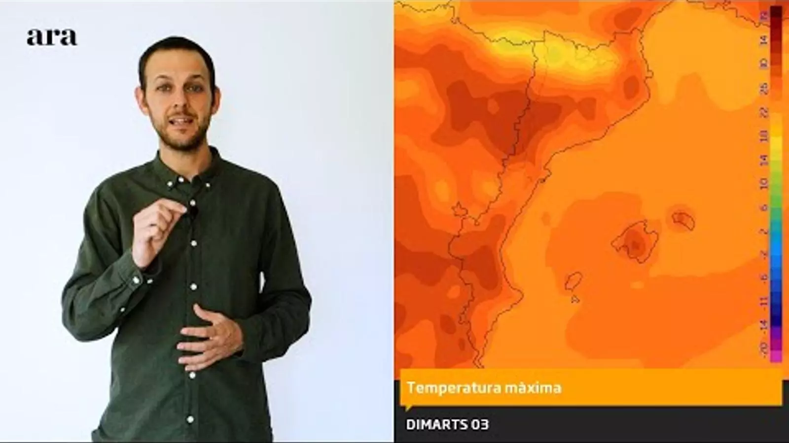 La méteo: calor continguda i alguns xàfecs