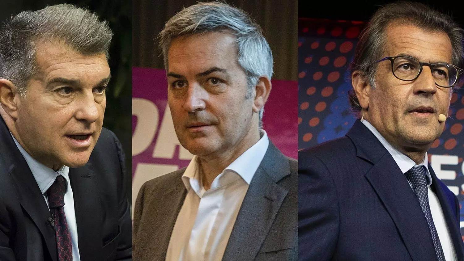 Els tres candidats a la presidència del Barça.