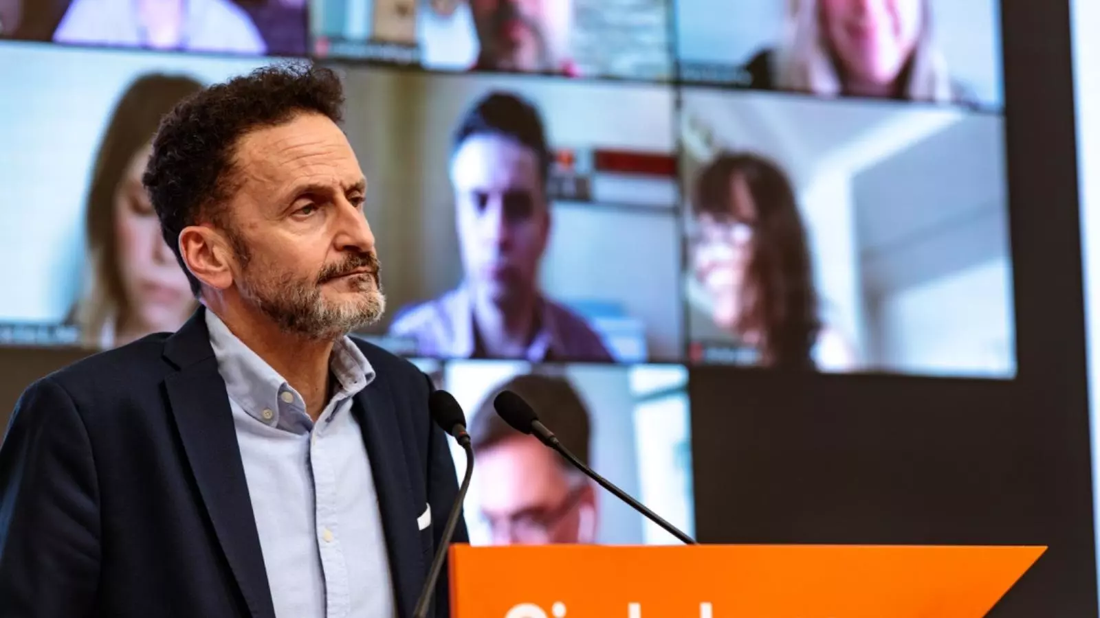 Foto difosa per Cs del portaveu adjunt al Congrés, Edmundo Bal, durant la roda de premsa posterior a l'executiva del partit.