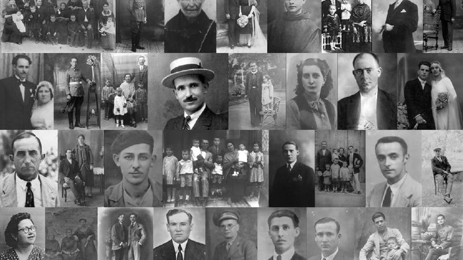 Una muestra de fotografías de los desaparecidos en la Guerra Civil.
