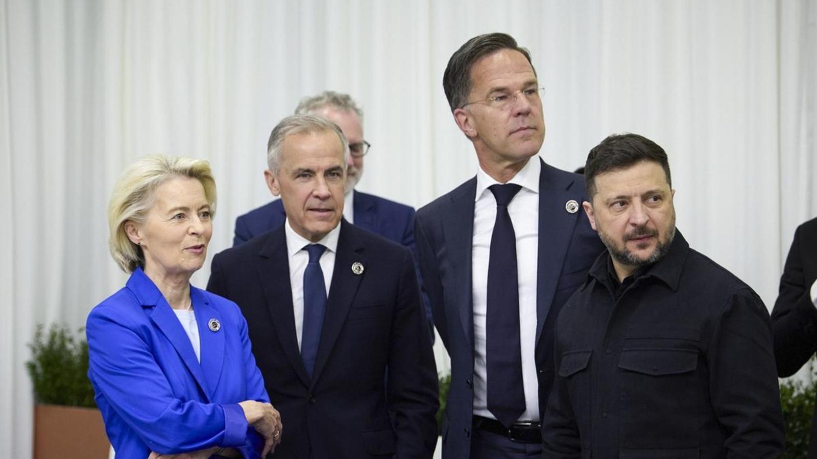 Ursula Von der Leyen, Mark Carney, Mark Rutte and Volodymyr Zelensky at the Yerevan summit.