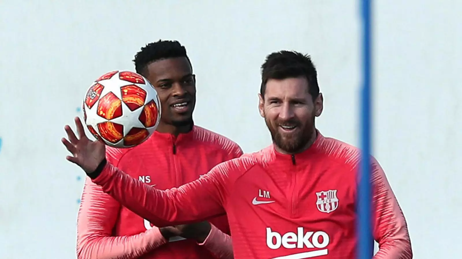 Messi durant l’últim entrenament abans del partit de semifinals de la Champions.