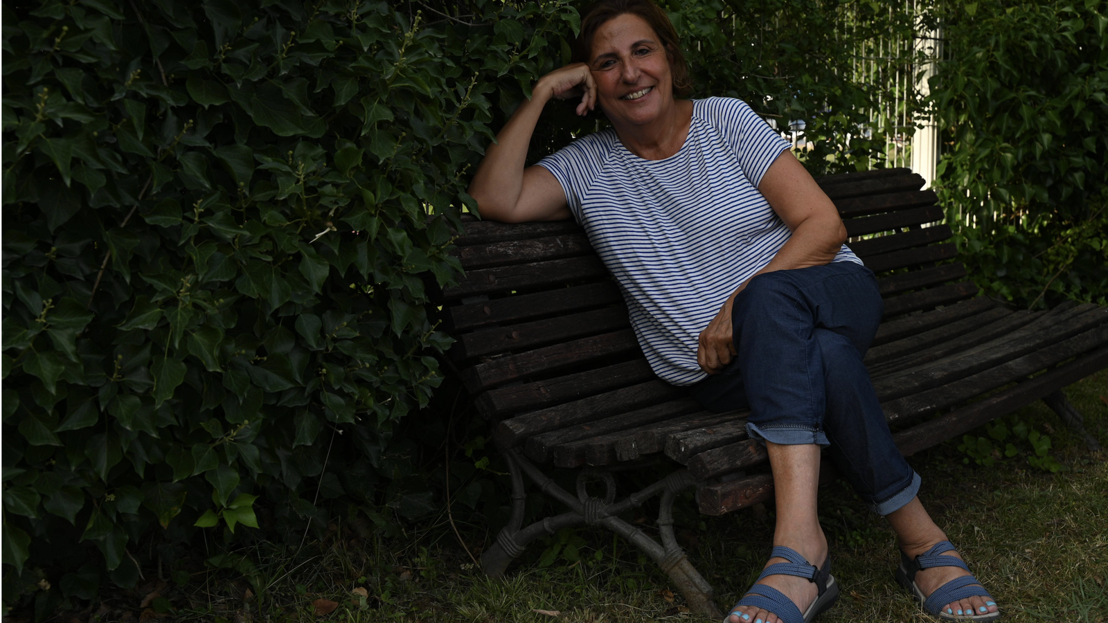Sílvia Soler taking the cool air in the volcanic area