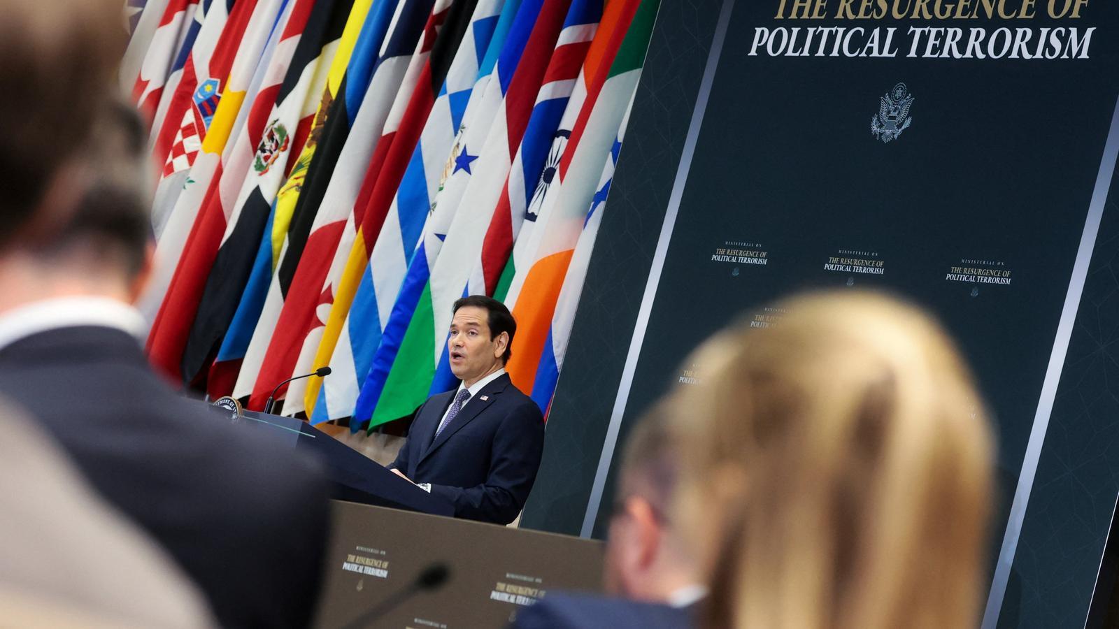 El secretario de Estado Marco Rubio en un acto en Washington