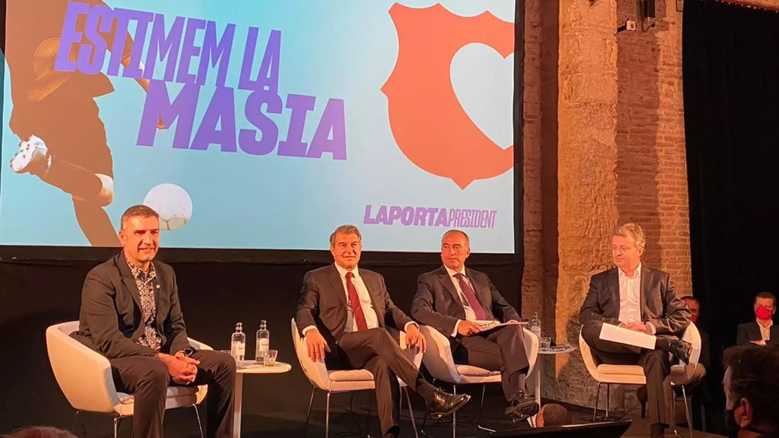 Jordi Mompart, Joan Laporta, Rafael Yuste y Xavier Budó