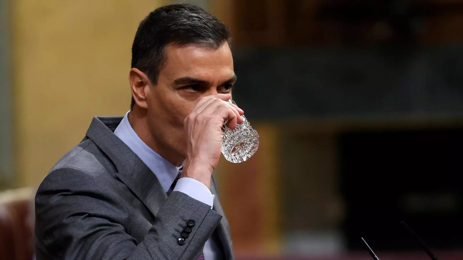 El president espanyol, Pedro Sánchez, durant la compareixença al Congrés per retre comptes per últim cop de l'estat d'alarma de sis mesos.