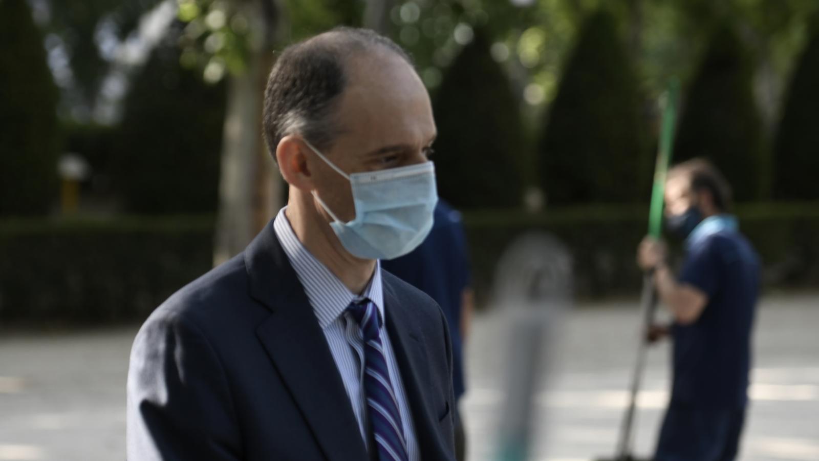 El inspector de la Policía  Nacional Manuel Morocho, llegando a la Audiencia  Nacional